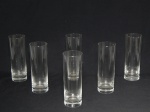 CRISTAL, seis (6) copos cilíndricos para champanhe ou espumante, incolores e translúcidos, medindo 17,5 cm altura.