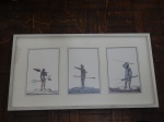 LITOS, três (3) coloridas representando indígenas, emolduradas. 52 x 97 cm