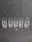 Jogo de 5 copos Agua em Cristal ricamente lapidado . Medida: 15 cm x 7 cm