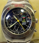 TAG HEUER - (Ayrton Senna Limited Edition  Chronograph) - Elegante e raro relógio de pulso suíço, modelo esportivo, a quartz, com caixa e pulseira em aço . Funcionando no momento. Med.: 4 cm.