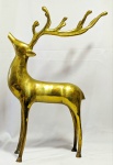 Escultura indiana em bronze dourado representando Cervo medindo 35x50x10