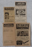 COLECIONISMO - Lote com 4 panfletos antigos com a programação de cinema.