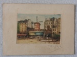 Gravura colorida - Paris Le Mouun Rouge - Med. 15cm x 21cm.