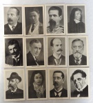 Lote com 12 Crads antigos de personalidades, entre eles, escrito, poetas, Ator, Militar - Med. 8cm x 12cm.