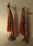 Lote com 2 Bandeiras religiosas com pomba na parte superior. Alt.28cm