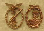 Lote com 2 broches antigos com alusão a Alemanha período da guerra - Bijuterias - elaborados em metal prateado.