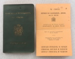 COLECIONISMO - Passaporte com atestado de vacina estampilhado com visto de diversos países e selos variados.