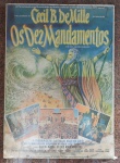 Antigo Quadro com Poster de Cinema do Filme Os Dez Mandamentos - Apresenta marcas do tempo. Med. 102 cm x 72cm