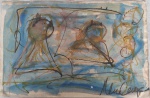 IBERÊ CAMARGO - Pintura sobre cartão - figuras - no estado. Med. 25cm x 38cm