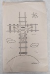 MARCON - Desenho à nanquim para publicação em revistas da 1975. Med. 21cm x 33cm