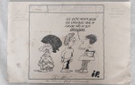 IF - Desenho à nanquim para publicação em revistas da 1973. Med. 22cm x 33cm
