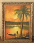 Antigo quadro óleo sobre tela adquirido em Dubai retratando cena local. A obra realmente impressiona pela capacidade do artista e qualidade da pintura .Medidas 63 centímetros de largura por 80 centímetros de altura com moldura.Alem da assinatura do artista o quadro atrás existe inscrições árabes.
