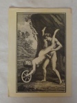 Linda Gravura de desenho Erótica bicod e pena - Figure Troisiere - L'aretin François Par un Member de L'academie des Dames - A Londres 1787. Med. 27cm x 20cm