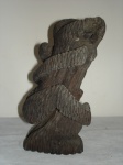 Escultura Erótica em ébano representando casal em posição amorosa. Alt. 21 cm