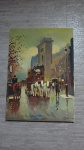 NILO SIQUEIRA, representando cena parisiense, óleo sobre tela, medindo 50 x 70 cm