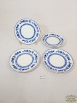 Jogo de 4 Pires de Chá Cebolinha em Porcelana Steatita. Medida:14 cm diametro