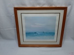 Quadro com gravura assinada Lazzarini com moldura em madeira e vidro frontal. Medindo a moldura 51cm x 45cm.