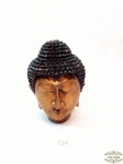 Enfeite Escultura Cabeça  de Buda Tailandesa  em Gesso Patinada com Ouro. Medida 21 cm altura