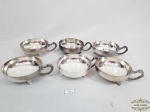 Jogo de 6 Taças Sorvete / Sobremesa em Prata 90 Eberle. Medida: 3,5 cm altura x 8,5 cm diametro