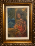 Emiliano Di Cavalcanti (1897 - 1976), "Mulata" - Óleo sobre tela - datado 1971 - Med. 50,5 x 34,5 cm, assinado no canto inferior direito. Acompanha certificado de autenticidade.
