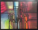 Roberto Burle Marx (1909 - 1994) - Óleo sobre tela, medindo 90x120cm, assinado no canto inferior direito. (Acompanha laudo grafo-técnico / doc forense). OBS: A obra está localizada em Santa Catarina / Retirada ou envio deverá partir de lá.