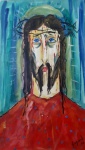 Guinard - 1960 - Cristo. Óleo sobre tela, assinado e datado no C.I.D. Obra med. 55x33cm