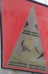 Jean-Michel Basquiat - Téc. mista sobre cartão, medindo 60x45cm, assinada no canto inferior direito.