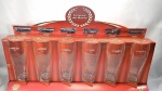 Linda coleção com 6 copos da equipe mais tradicional da história da Fórmula 1, a Ferrari - Cada copo de um ano em que a equipe foi campeã mundial. 1952 - 1958 - 1961 - 1964 - 2000 - 2007. Na embalagem de papel protetiva de papel duro. Produto oficial em parceria com a Shell