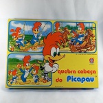 Brinquedo antigo Estrela - Quebra cabeça do Picapau ou Pica Pau - Na caixa em estado de nova e com os 3 quebra-cabeças nunca brincados. A caixa mede 27x20cm. Fabricado pela maior fabricante de brinquedos da história do Brasil, a Brinquedos ESTRELA