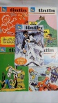 Lote com 5 revistas o gibis do Tin Tin ou Tintin - Medem 28cm de altura x 19,5cm de largura.