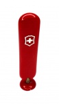 Colecionismo/canivete - Enfeite de coleção Victorinox, mostrando duas talas de canivete, na tradicional cor vermelha. Peça curiosa. Material em bom estado de conservação, apresenta ligeiras marcas de uso. Peça para decorar a exposição de canivetes Victorinox. A peça mede 6,5 cm de altura. 