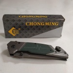 CUTELARIA - CANIVETE marca CHONGMING, fabricado na China e com Clip de cinta. Fechado mede aprox. 12 centímetros.