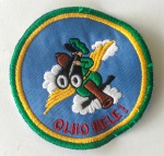 MILITARIA - Antigo bordado do Esquadrão de Ligação e Observação da FAB ` OLHO NELE`.
