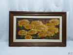 Quadro, óleo sobre tela de flores e moldura em madeira, assinado, datado de 96. Medindo 73cm x 46cm.