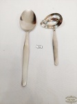 Concha de Molho e Colher arroz em Aço Inox Hercules Modelo Riscadinho.medida Molho 17 cm e Arroz 25 cm