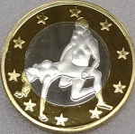 6 SEX EUROS - É UMA MOEDA FANTASIA QUE POSSUI 34 MODELOS COM POSIÇÕES SEXUAIS DIFERENTES... É BIMETÁLICA E TEM 31,0 mm ...O OUTRO LADO DA MOEDA É IGUAL EM TODOS OS MODELOS E TEM VALOR FICTÍCIO DE " 6 SEXO EUROS " É UMA PEÇA EXÓTICA QUE VALE APENA TER " UMA " EM SUA COLEÇÃO ...