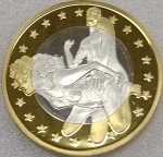 6 SEX EUROS - É UMA MOEDA FANTASIA QUE POSSUI 34 MODELOS COM POSIÇÕES SEXUAIS DIFERENTES... É BIMETÁLICA E TEM 31,0 mm ...O OUTRO LADO DA MOEDA É IGUAL EM TODOS OS MODELOS E TEM VALOR FICTÍCIO DE " 6 SEXO EUROS " É UMA PEÇA EXÓTICA QUE VALE APENA TER " UMA " EM SUA COLEÇÃO ...