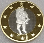 6 SEX EUROS - É UMA MOEDA FANTASIA QUE POSSUI 34 MODELOS COM POSIÇÕES SEXUAIS DIFERENTES... É BIMETÁLICA E TEM 31,0 mm ...O OUTRO LADO DA MOEDA É IGUAL EM TODOS OS MODELOS E TEM VALOR FICTÍCIO DE " 6 SEXO EUROS " É UMA PEÇA EXÓTICA QUE VALE APENA TER " UMA " EM SUA COLEÇÃO ...