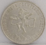 KM#479 ANTIGA MOEDA DE PRATA DO MÉXICO 25 PESOS ANO DE 1968 PEÇA EM EXCELENTE ESTADO DE CONSERVAÇÃO  PRATA 720 / 22,5 g  E COM 38,0 mm   MOEDA COMEMORATIVA " XIX JOGOS OLÍMPICOS DE VERÃO - MÉXICO 1968 "