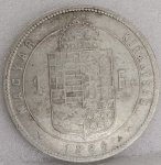 KM#465  ANTIGA MOEDA DE PRATA DA HUNGRIA 1 FLORIM ANO DE 1880 MBC PRATA 900  PEÇA COM 12,3 g E COM 29,0 mm  FORINTE AUSTRO-HÚNGARO / SOBERANO FRANCISCO JOSÉ I