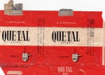 ANTIGA EMBALAGEM DOS " CIGARROS QUETAL " COM PREÇO IMPRESSO ( P.I )  FÁBRICA DE CIGARROS CARUSO S. A.  - SÃO PAULO
