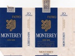 ANTIGA EMBALAGEM DOS " CIGARROS MONTEREY - PROIBIDA A VENDA " COMPANHIA DE FUMOS SANTA CRUZ ( SANTA CRUZ DO SUL - RS - INDÚSTRIA BRASILEIRA ) EMBALAGEM INTEIRA