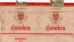 RARA EMBALAGEM DE CIGARROS " COIMBRA "  FÁBRICA DE CIGARROS CARUSO S.A COM PREÇO IMPRESSO ( P.I )