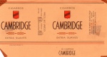 ANTIGA EMBALAGEM DE CIGARROS " CAMBRIDGE "  CIA. DE FUMOS SANTA CRUZ COM PREÇO IMPRESSO CONHECIDA COMO ( P.I )