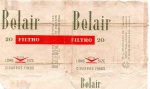 ANTIGA EMBALAGEM DE CIGARROS " BELAIR "  SABRATI ... PEÇA COM PREÇO IMPRESSO ( P.I )
