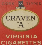 ANTIGA EMBALAGEM DE CIGARROS ( CORK TIPPED - CRAVEN " A " - VIRGINIA CIGARETTES )