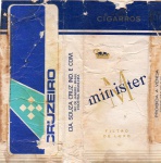 ANTIGA EMBALAGEM DE CIGARROS " MINISTER - CRUZEIRO - PROIBIDA A VENDA - DISTRIBUIÇÃO GRATUITA "