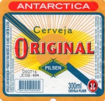 ANTIGO RÓTULO " ANTARCTICA - CERVEJA ORIGINAL PILSEN " 300 ml  PEÇA COM DIMENSÃO DE 7,6 x 7,3 cm