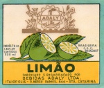 ANTIGO RÓTULO " BEBIDAS ADALY LTDA - LIMÃO " ITAIÓPOLIS - SANTA CATARINA  DIMENSÃO COM 11,0 x 9,4 cm