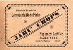 ANTIGO RÓTULO CERVEJARIA NÓ DE PINHO " JAHU CHOPS "  RUPPRECHT LOEFFLER " CANOINHAS - SANTA CATARINA DIMENSÃO 11,6 x 7,9 cm